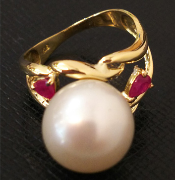 After：パール＆ルビーリング